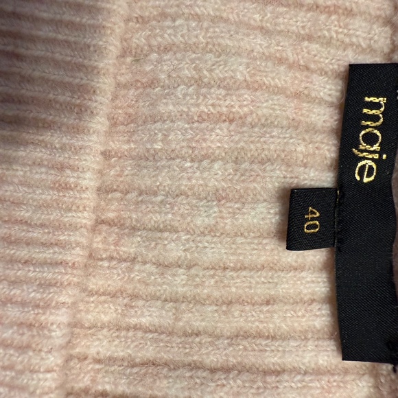 Maje Blush Pink Wool-Blend Ribbed Knit Midi Skirt – Size 40 (US M/L) - Picture 2 of 3